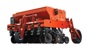 New Land Pride 3P806NT Compact Drill photographed isolated on a white sweep.