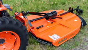 Land Pride RCR1884 Rotary Cutter attachment on a grassy field.