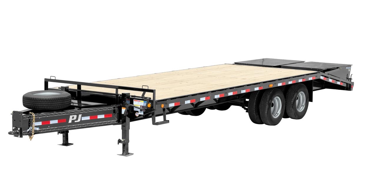 New PJ PD252 25 ft 25K Flatbed Classic Pintle with Duals Trailer ...