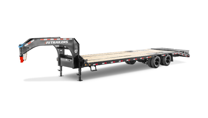 PJ Flatdeck Trailer isolated on a white sweep.