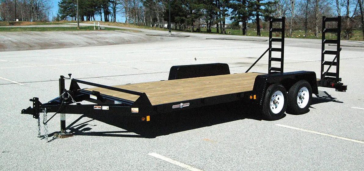 Currahee Flatbed Trailer parked in a parking lot.